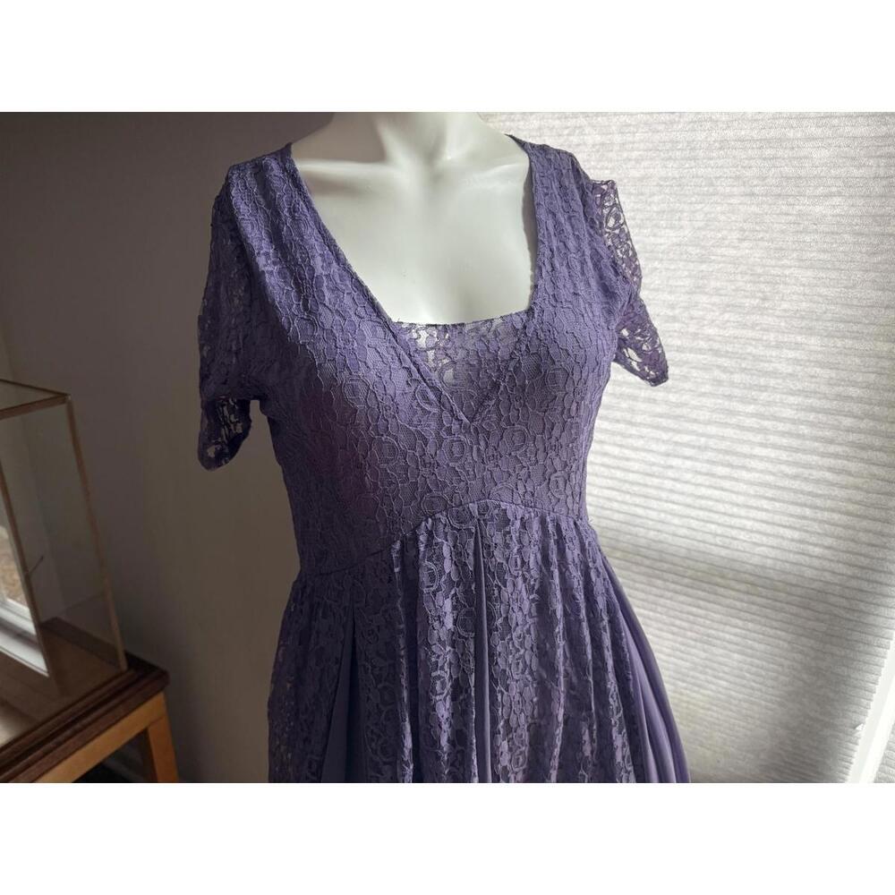 The Paragon Purple Lace Midi Dress Size S Short Sleeve Formal Wedding Guest